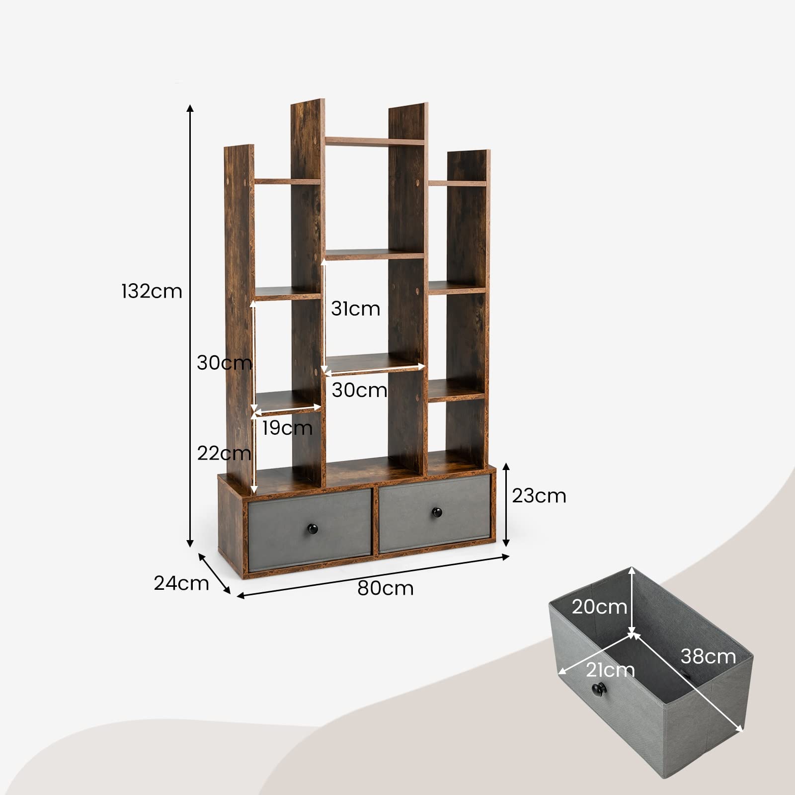 Amazon｜BestBuy オープンシェルフ 132cm 12段 ディスプレイラック